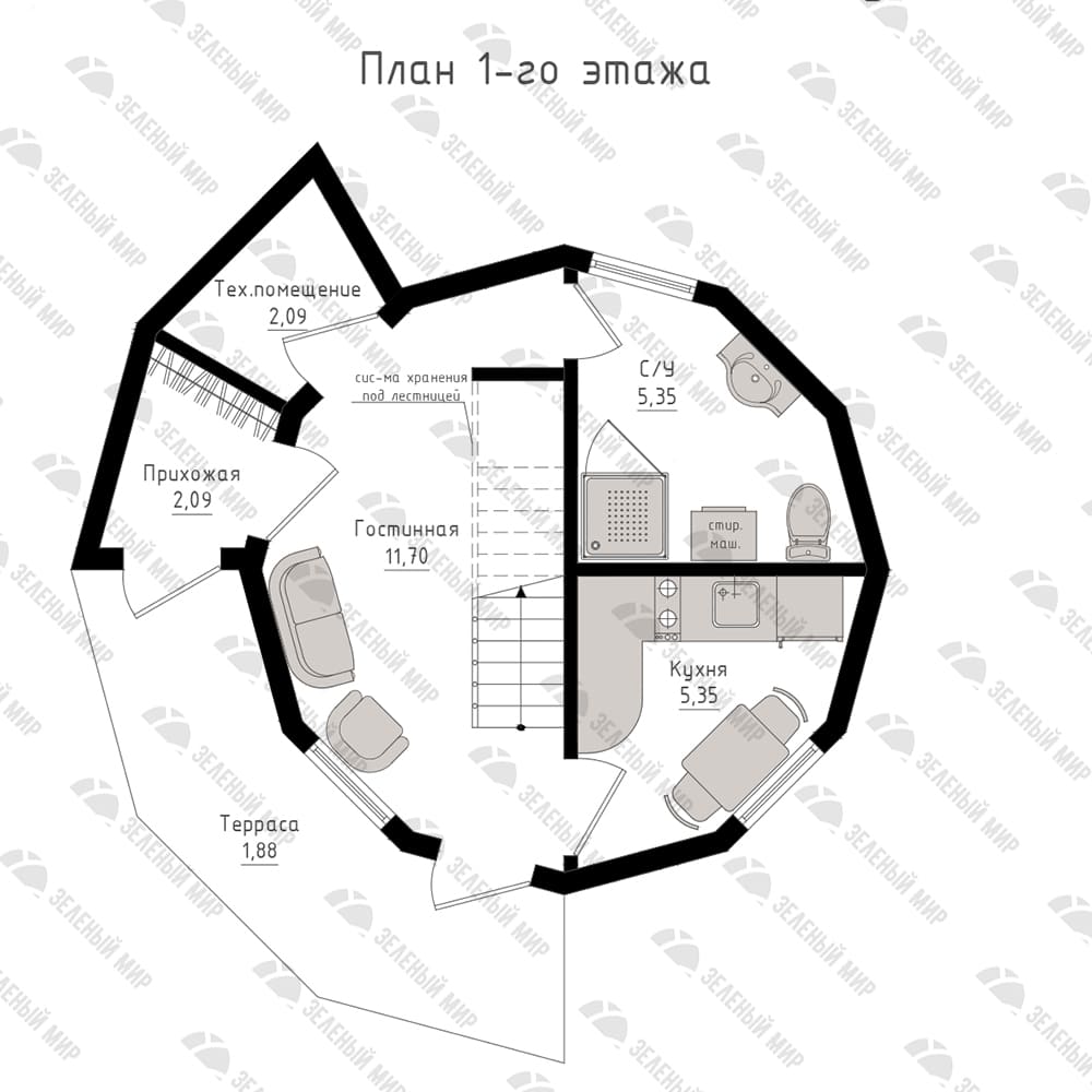 Купольный каркас - 28 кв.м. - D6 в Краснодаре